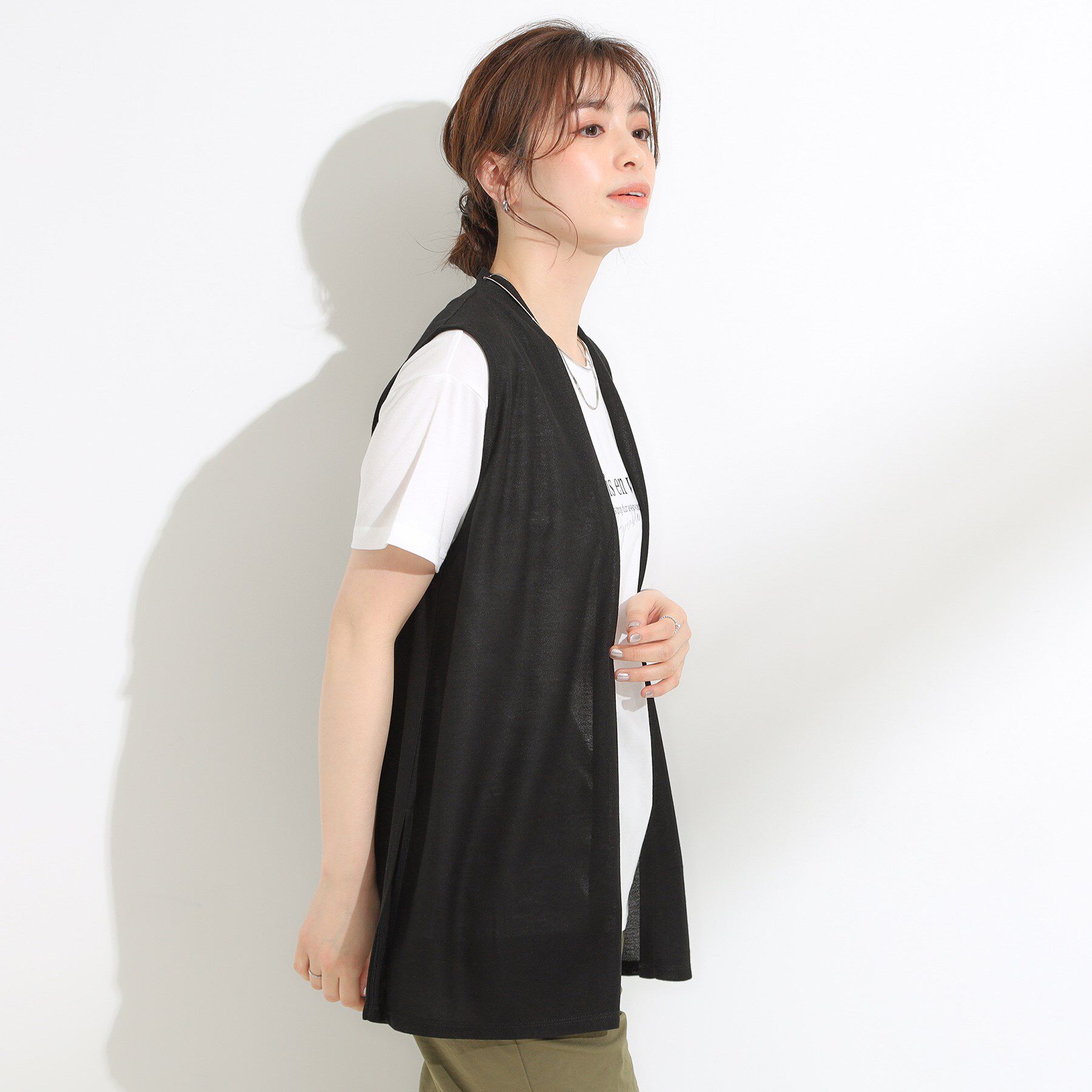SHOO･LA･RUE「【2点セット】着回しいろいろ ジレ＋ロゴTシャツ」|その他|