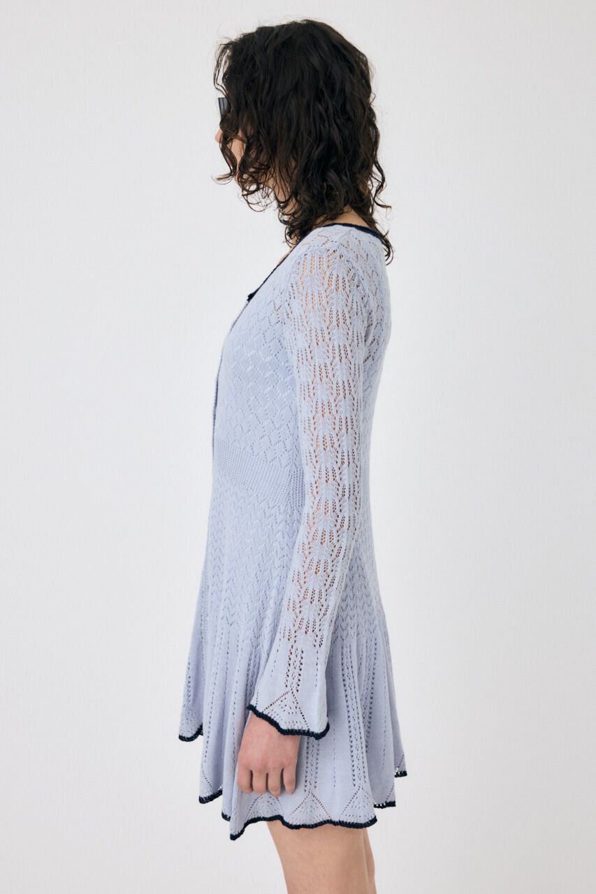 MOUSSY「EYELET LACE KNIT ミニドレス」|ワンピース|