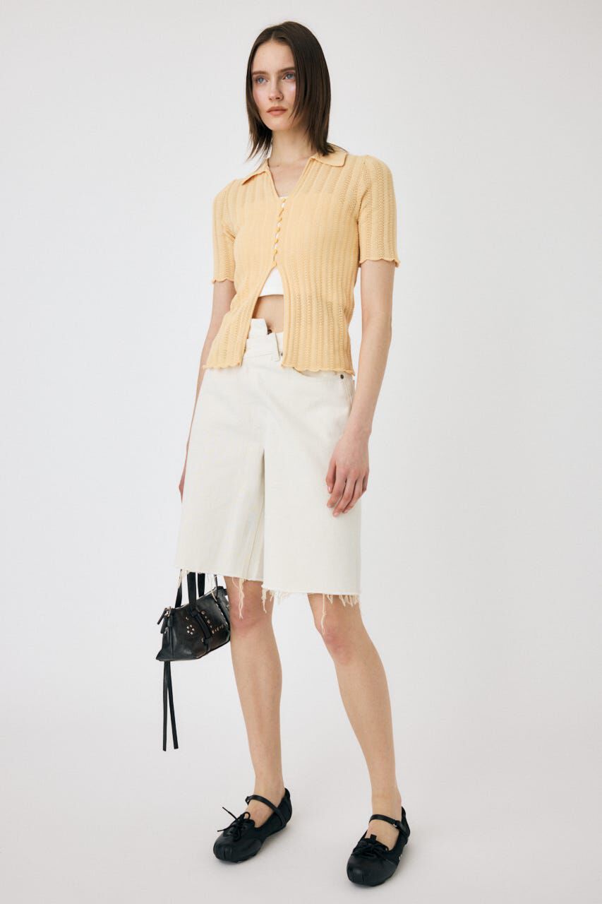 MOUSSY「COTTON KNIT OPENWORK カーディガン」|ニット・セーター|