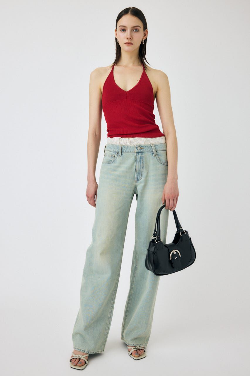 MOUSSY「BOXER LAYERED STRAIGHT デニム」|デニム|
