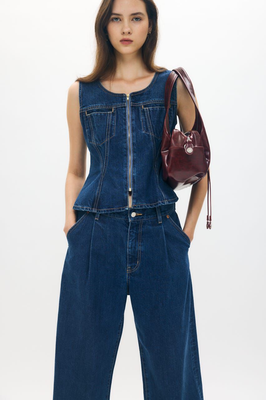 MOUSSY「WAIST FIT デニムベスト」|シャツ・ブラウス|