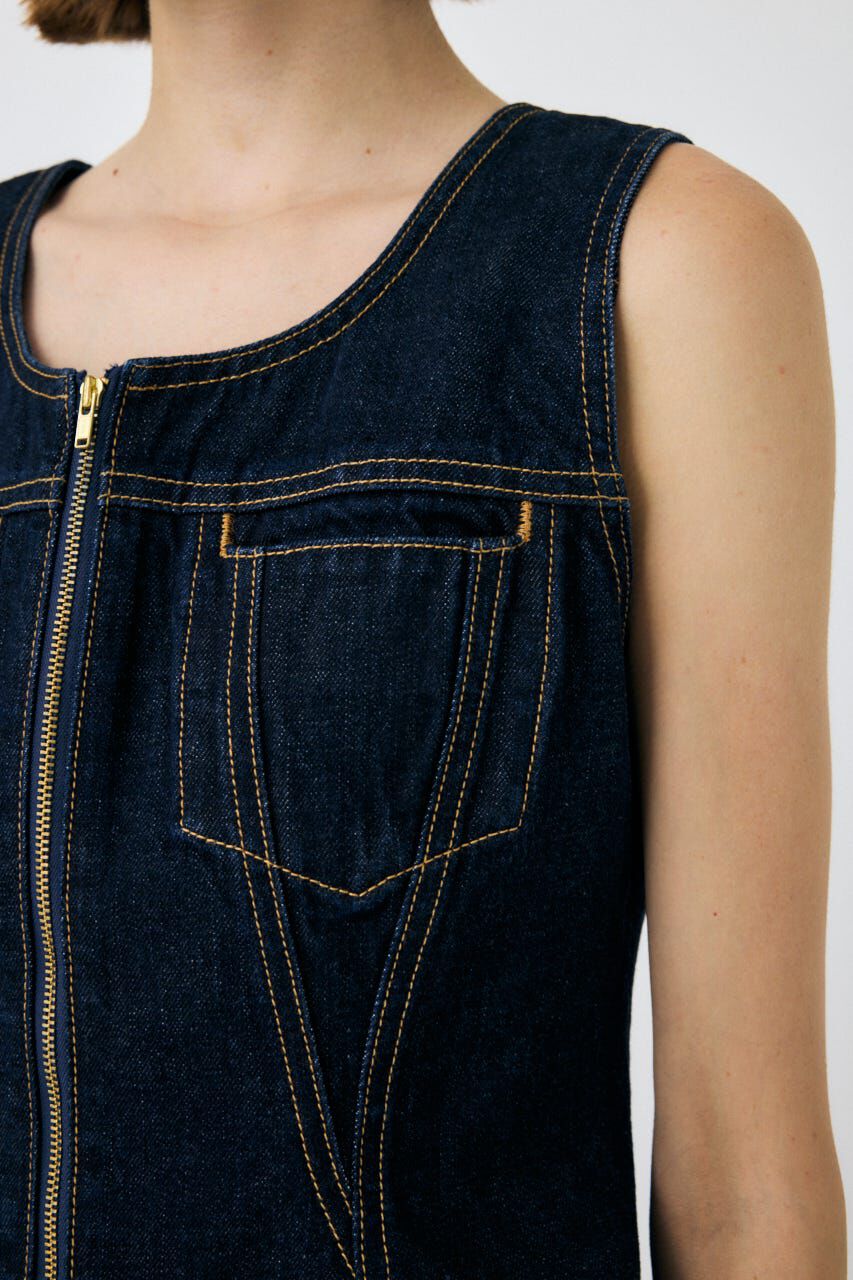 MOUSSY「WAIST FIT デニムベスト」|シャツ・ブラウス|