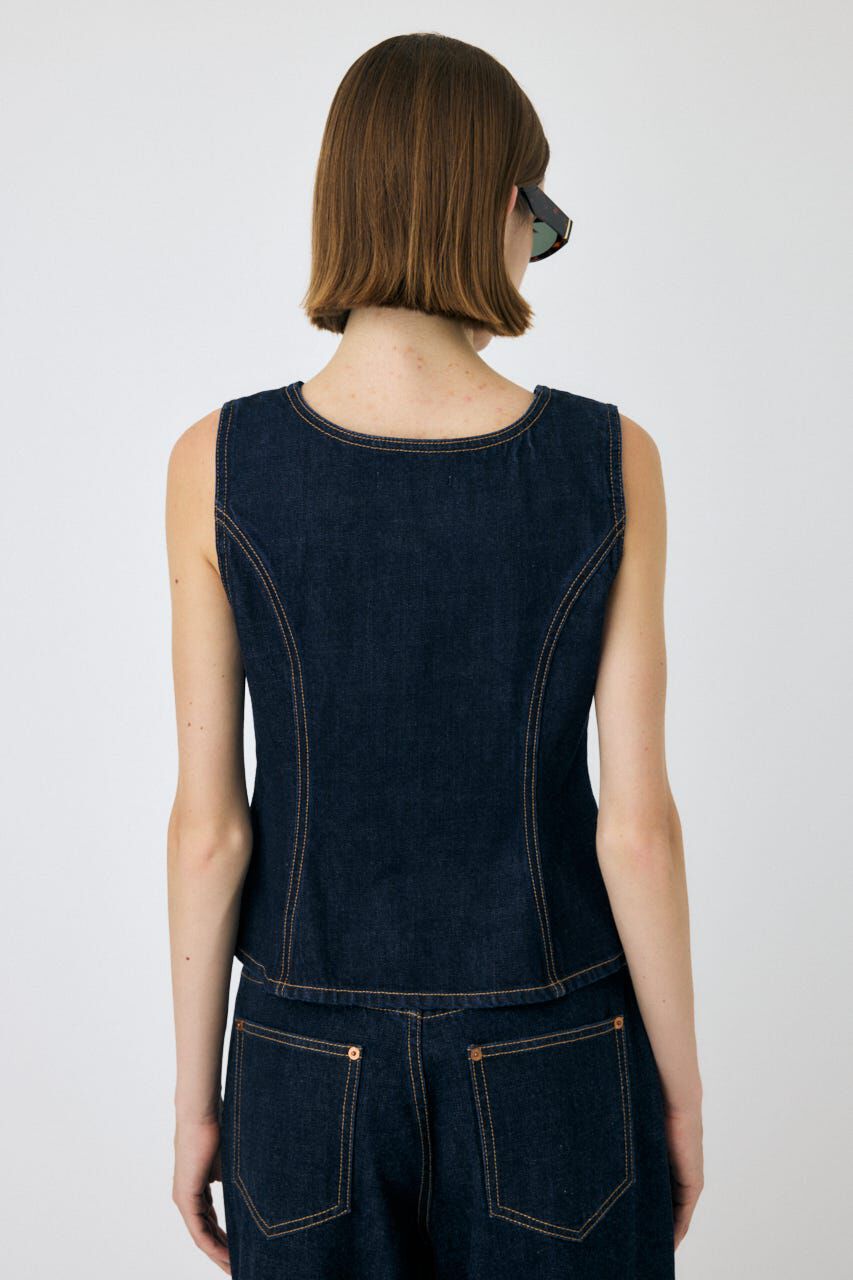 MOUSSY「WAIST FIT デニムベスト」|シャツ・ブラウス|