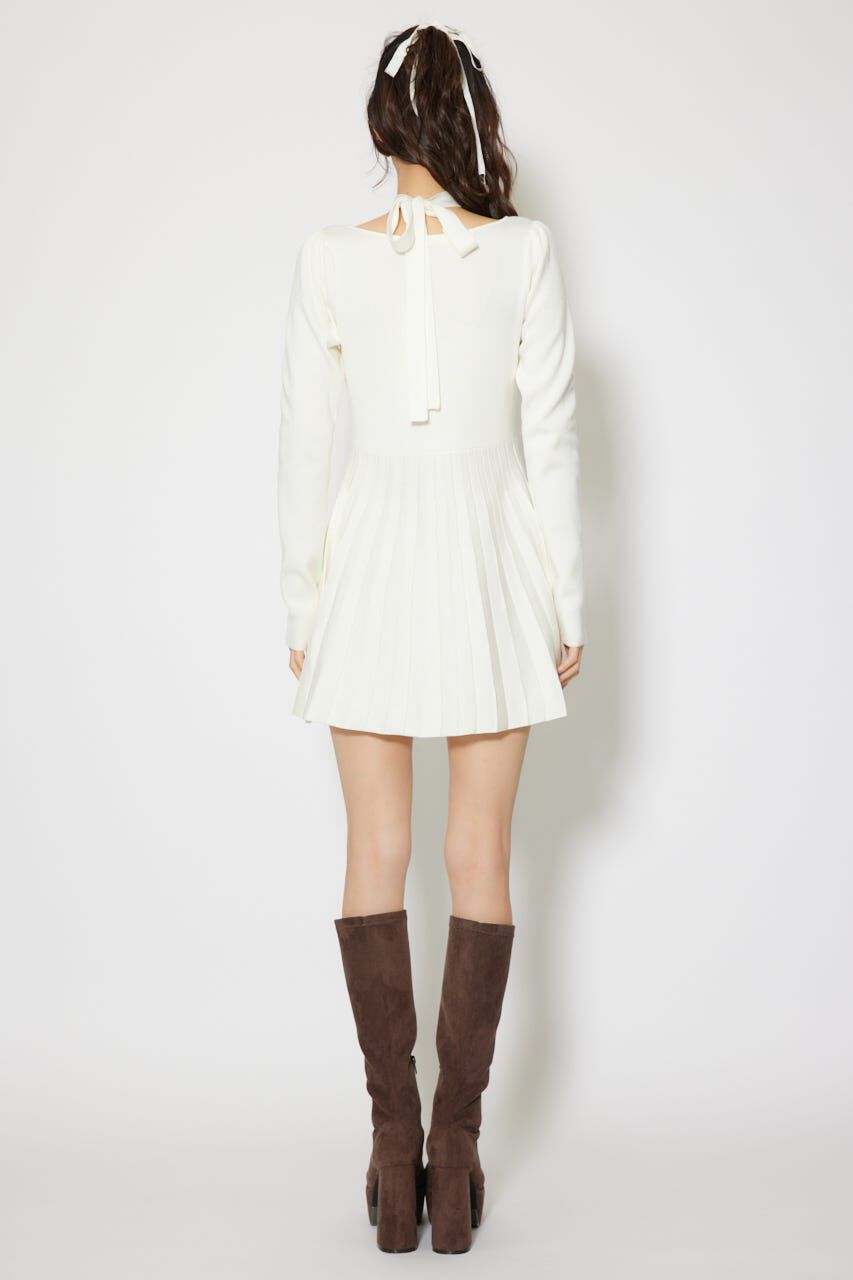 rienda「フロントビジュープリーツミニニットワンピース」|ワンピース|
