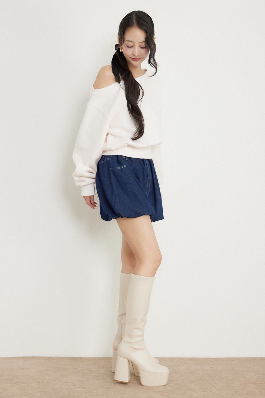 rienda「ワンショルダーボリュームスウェットトップス」|Tシャツ・カットソー|