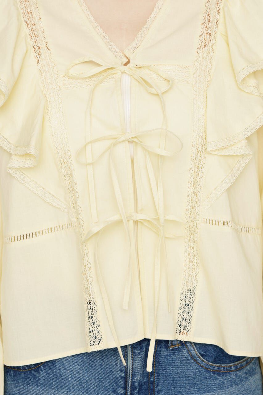 SLY「2WAY RIBBON FRILL LACE トップス」|シャツ・ブラウス|