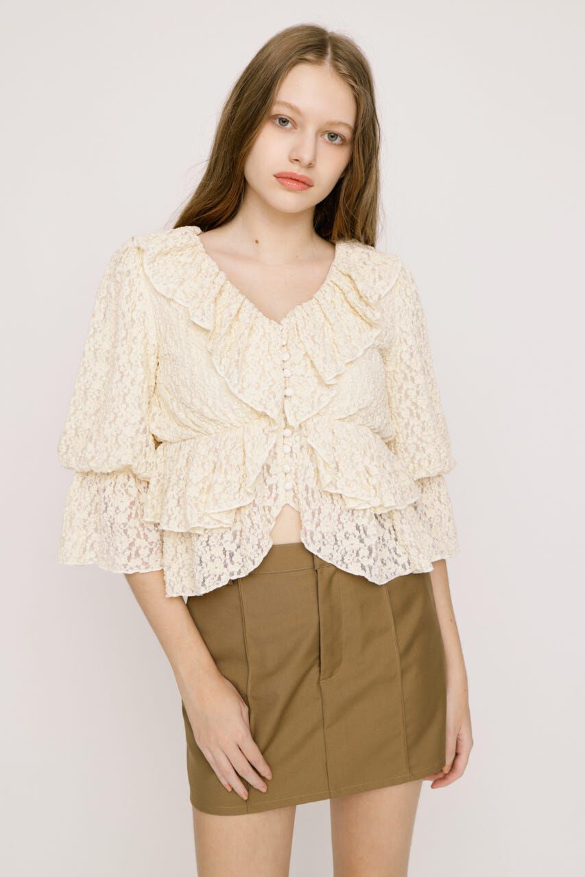 SLY「CUT LACE RUFFLE ブラウス」|シャツ・ブラウス|IVOY3