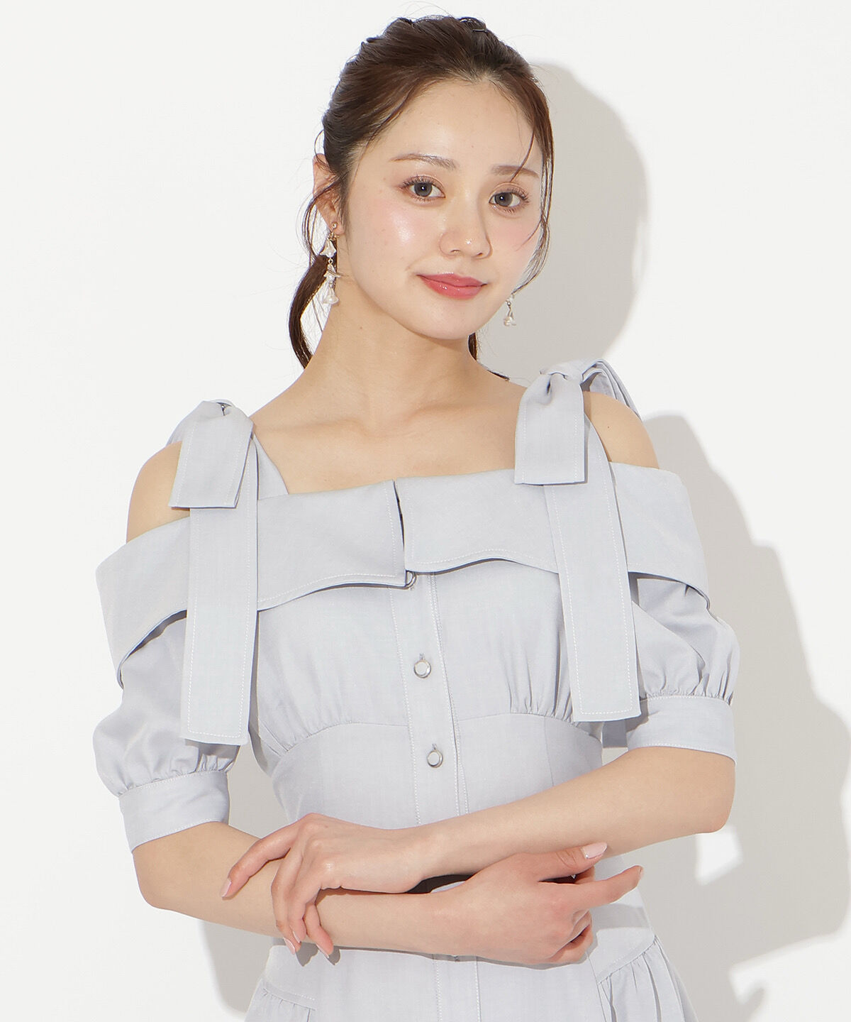 WILLSELECTION「リボンオフショルワンピース」|ワンピース|