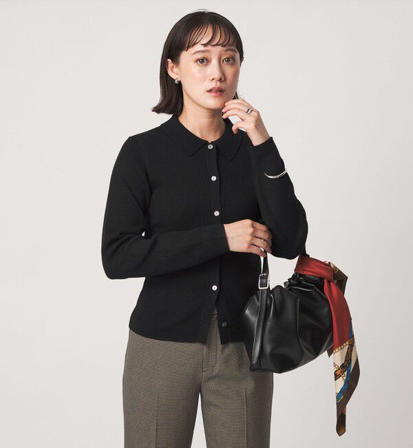 UNITED ARROWS green label relaxing「ウール リブ 襟付き ニット カーディガン ウォッシャブル」|カーディガン|