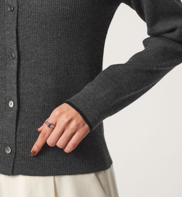 UNITED ARROWS green label relaxing「ウール リブ 襟付き ニット カーディガン ウォッシャブル」|カーディガン|
