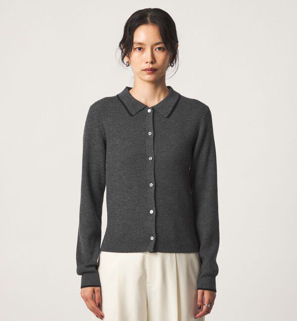 UNITED ARROWS green label relaxing「ウール リブ 襟付き ニット カーディガン ウォッシャブル」|カーディガン|
