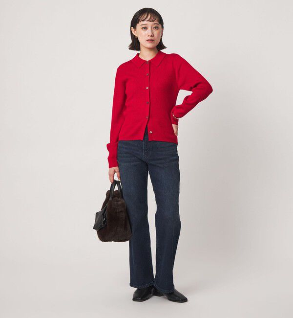UNITED ARROWS green label relaxing「ウール リブ 襟付き ニット カーディガン ウォッシャブル」|カーディガン|