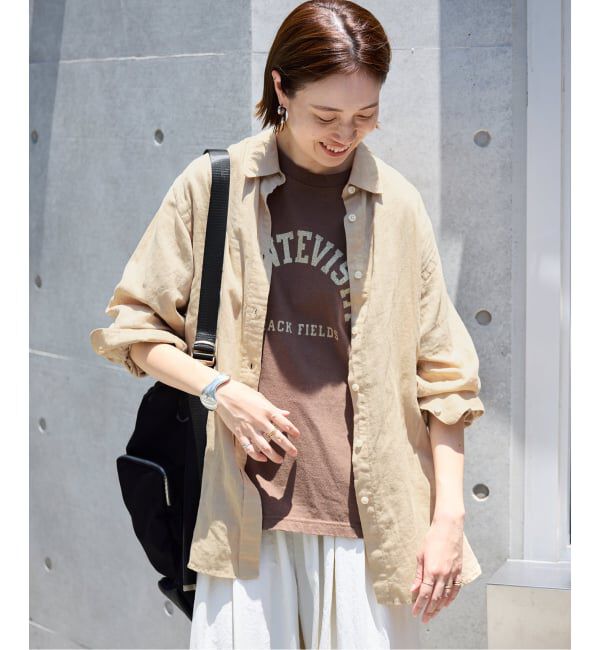SLOBE IENA「《追加》リネンコットンレギュラーシャツ」|シャツ・ブラウス|