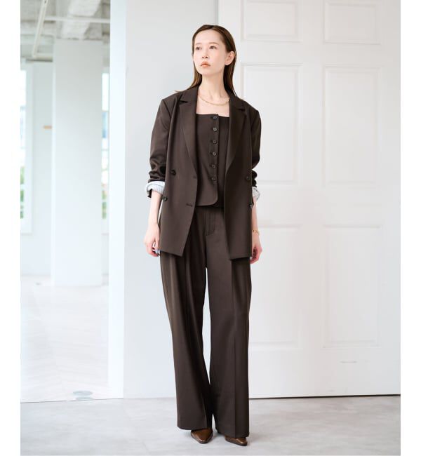 U by SPICK&SPAN「ツイルストレッチタックパンツ」|スラックス|