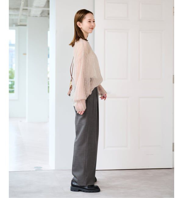 U by SPICK&SPAN「ツイルストレッチタックパンツ」|スラックス|