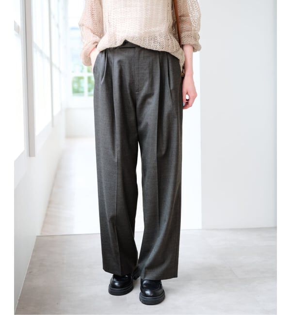 U by SPICK&SPAN「ツイルストレッチタックパンツ」|スラックス|
