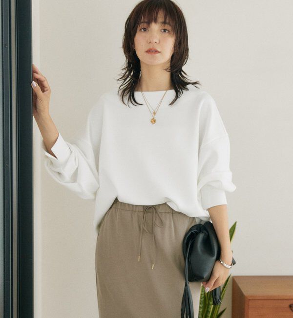  「【紫外線防止/防シワ】ダンボールボートネックプルオーバー」|Tシャツ・カットソー|