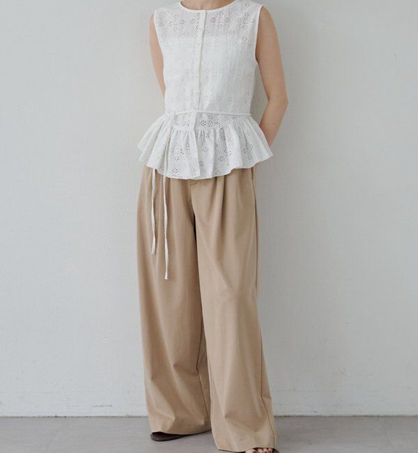  「【再入荷】レースペプラムフリルタンク」|シャツ・ブラウス|