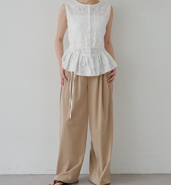  「【再入荷】レースペプラムフリルタンク」|シャツ・ブラウス|