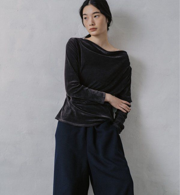  「【再入荷】ドレープベロアカットソー」|Tシャツ・カットソー|