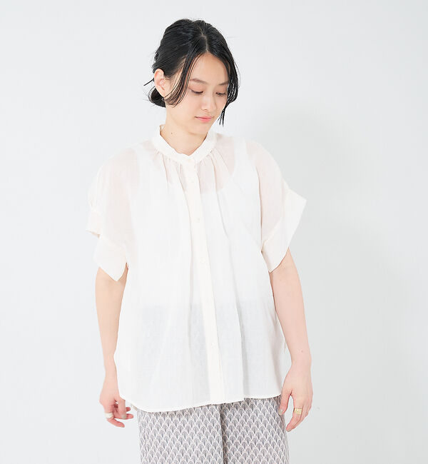 collex「【WEB限定】リネンギャザーブラウス」|シャツ・ブラウス|