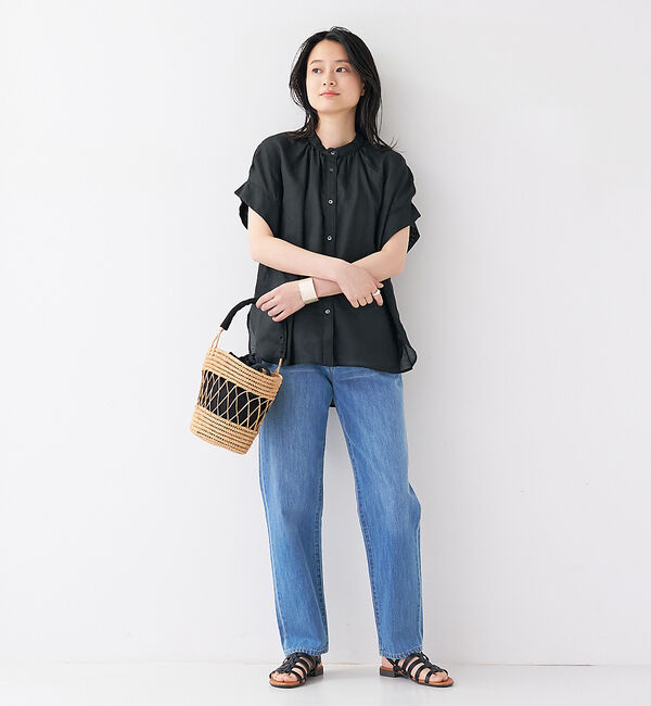 collex「【WEB限定】リネンギャザーブラウス」|シャツ・ブラウス|