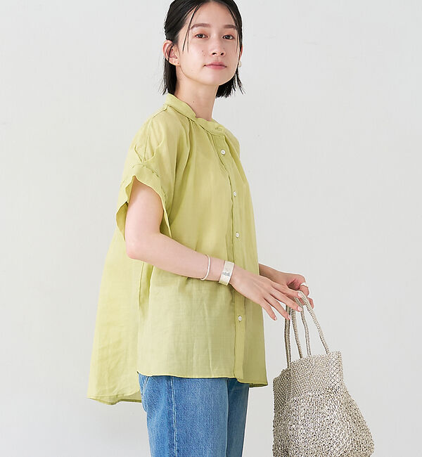collex「【WEB限定】リネンギャザーブラウス」|シャツ・ブラウス|