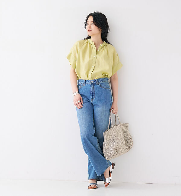 collex「【WEB限定】リネンギャザーブラウス」|シャツ・ブラウス|