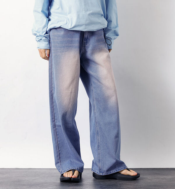 ABAHOUSE「SLUB DENIM BAGGY PANTS /スラブ デニム バギー パンツ/」|デニム|
