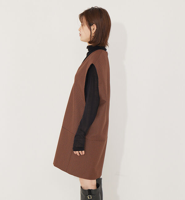 Rouge vif「チェックVネックワンピース」|ワンピース|