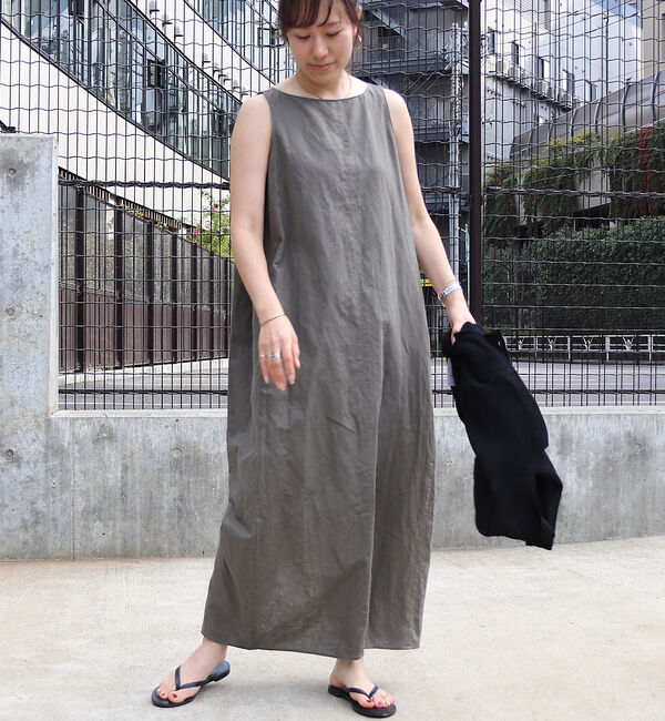 Rouge vif「麻混ノースリーブタックワンピース」|ワンピース|