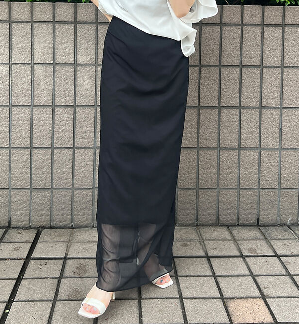 Rouge vif「楊柳シアーロングスカート」|スカート|