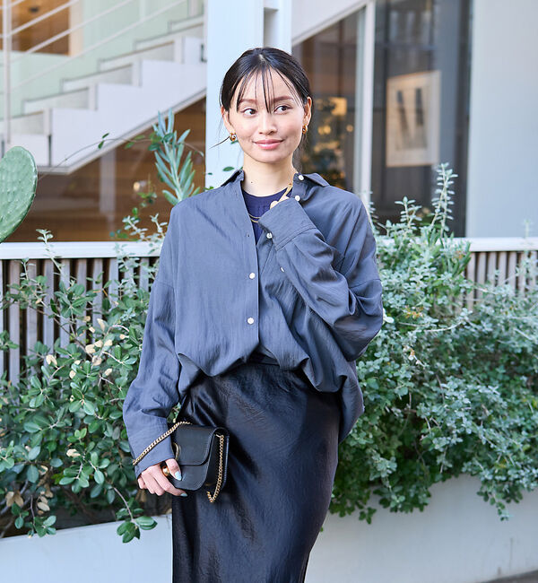 Rouge vif「とろみレーヨンオーバーサイズシャツ」|シャツ・ブラウス|