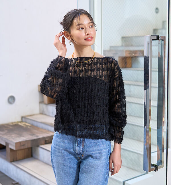 Rouge vif「【一部店舗限定】フェザーチュールブラウス」|シャツ・ブラウス|