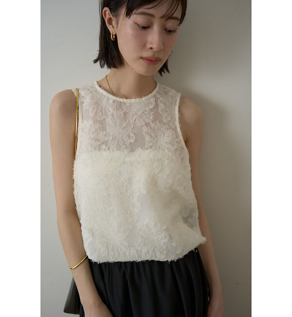 Rouge vif「【一部店舗限定】フラワーフェザーアメスリブラウス」|シャツ・ブラウス|