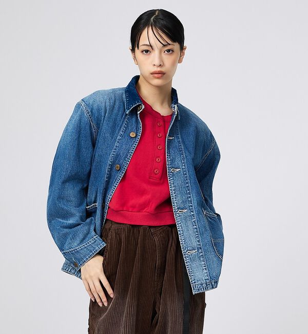 Rouge vif「【REMI RELIEF/レミレリーフ】9.5ozネップDENIMカバーオール（」|ブルゾン・スタジャン|ブルー