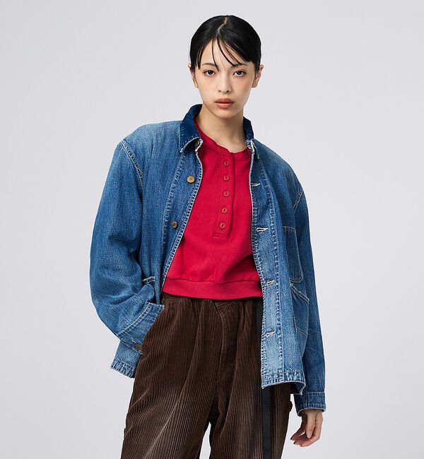 Rouge vif「【REMI RELIEF/レミレリーフ】9.5ozネップDENIMカバーオール（」|ブルゾン・スタジャン|