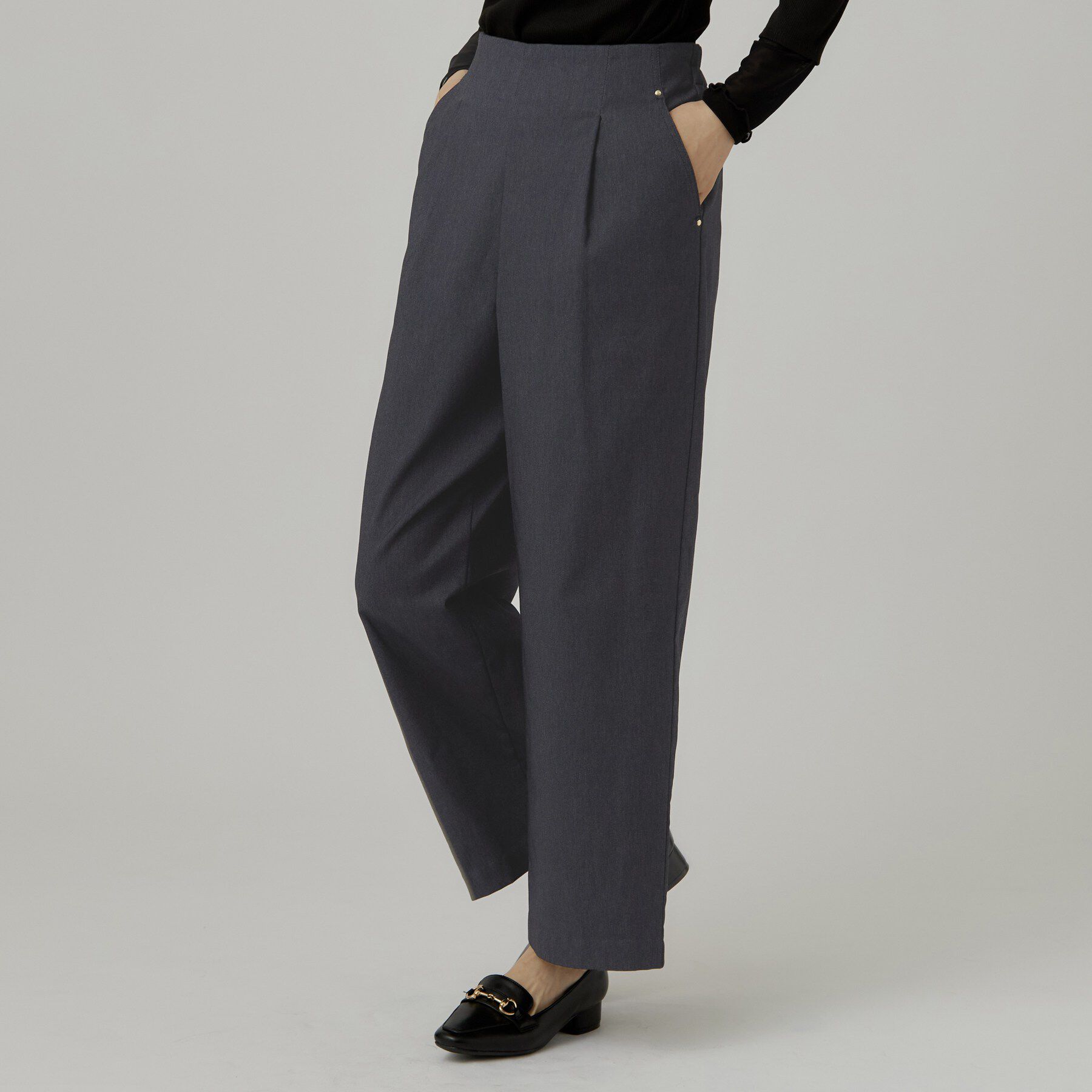 grove「裏起毛ハイパーストレッチワイドパンツ」|その他|シャンブレー(094