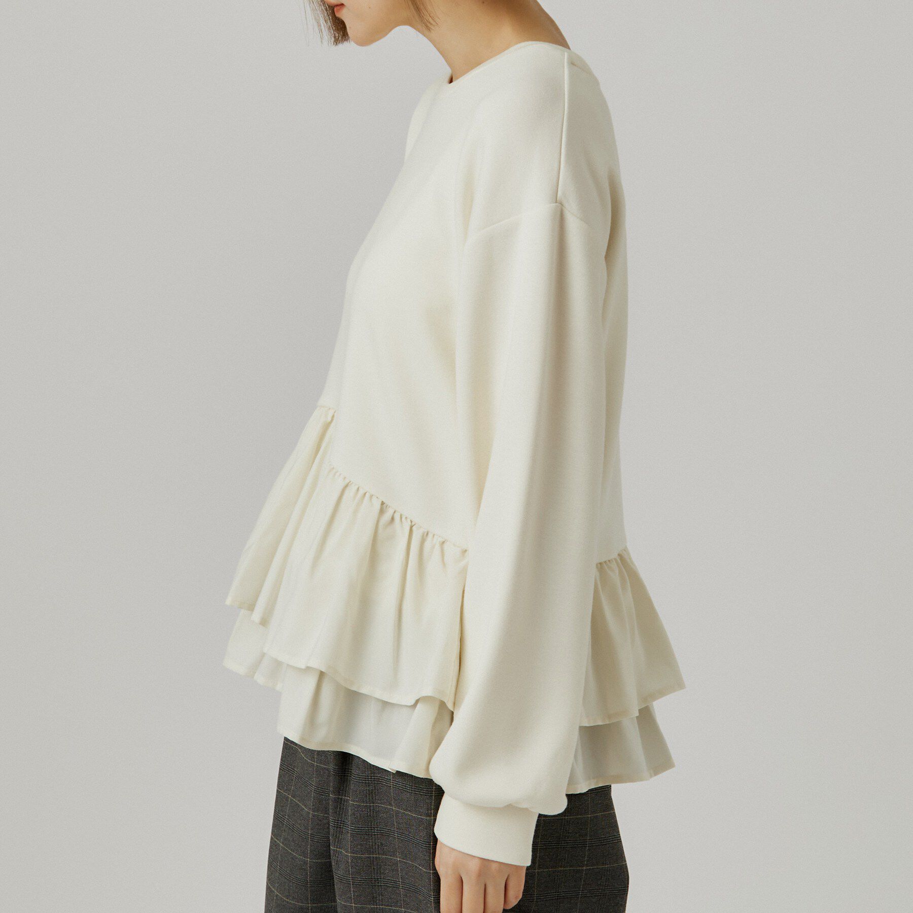 grove「ふんわりペプラム フリルダンボールトップス」|Tシャツ・カットソー|