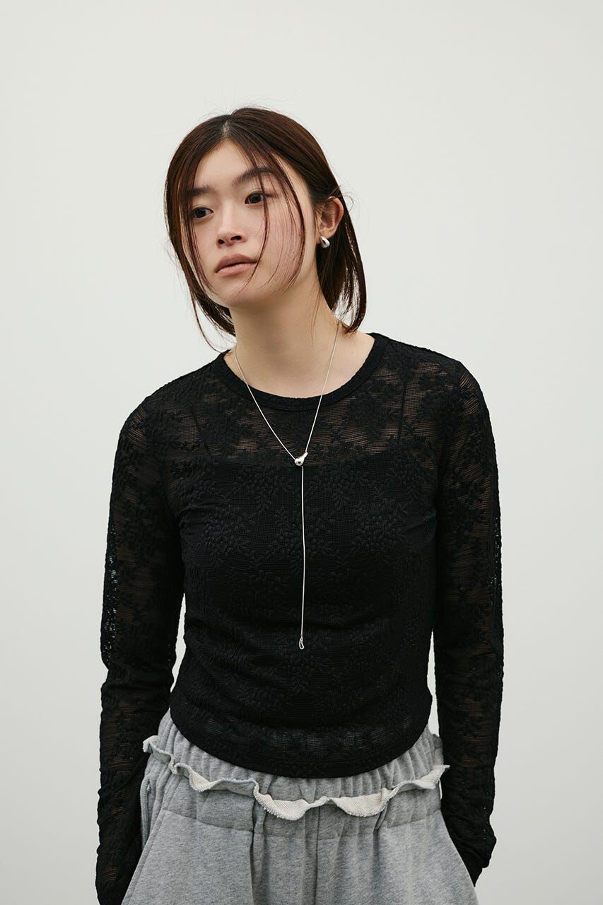 STYLEMIXER「ジャガードレースカットトップ」|Tシャツ・カットソー|