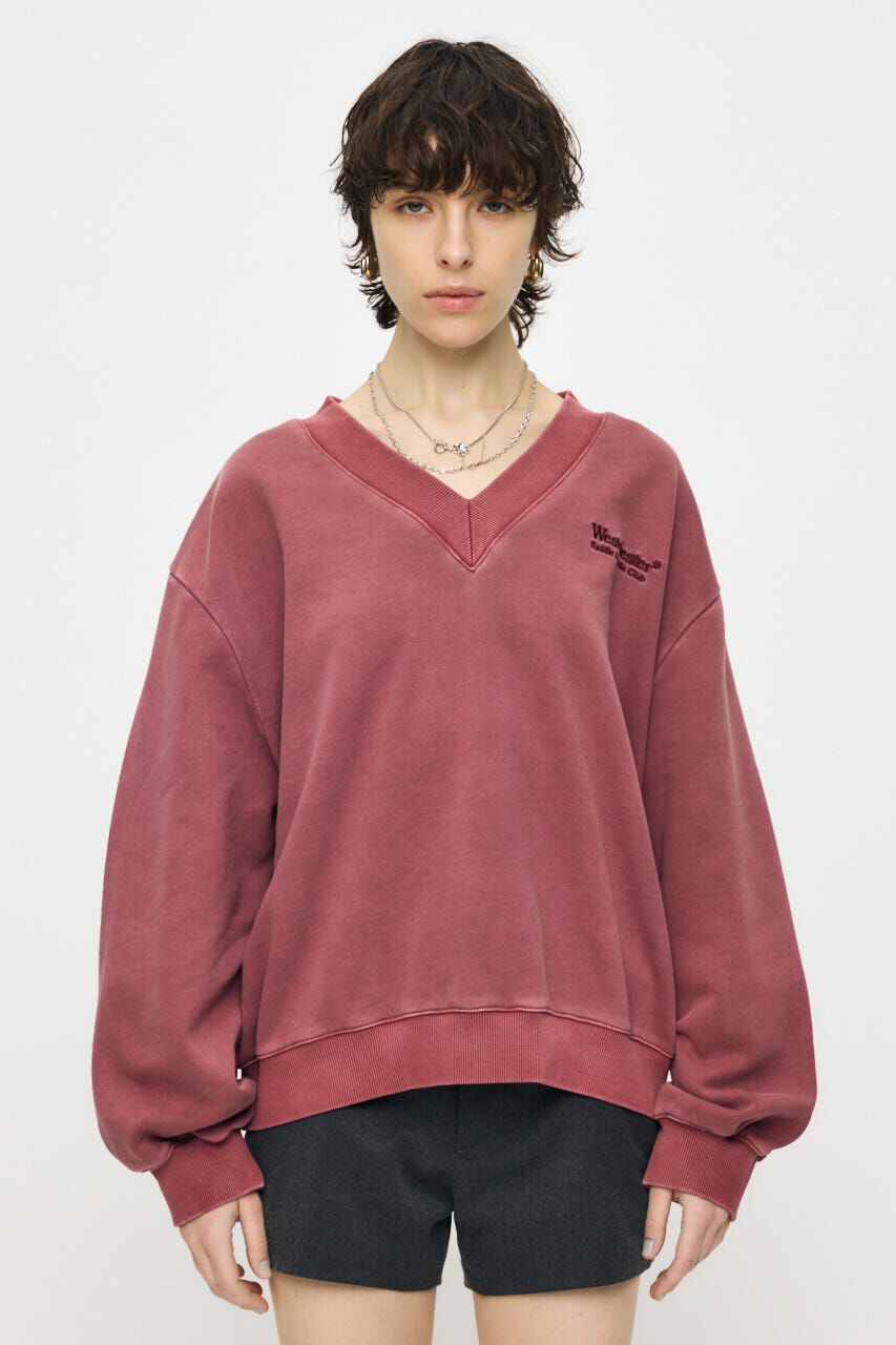 MOUSSY「FADED V NECK SWEAT シャツ」|パーカー|