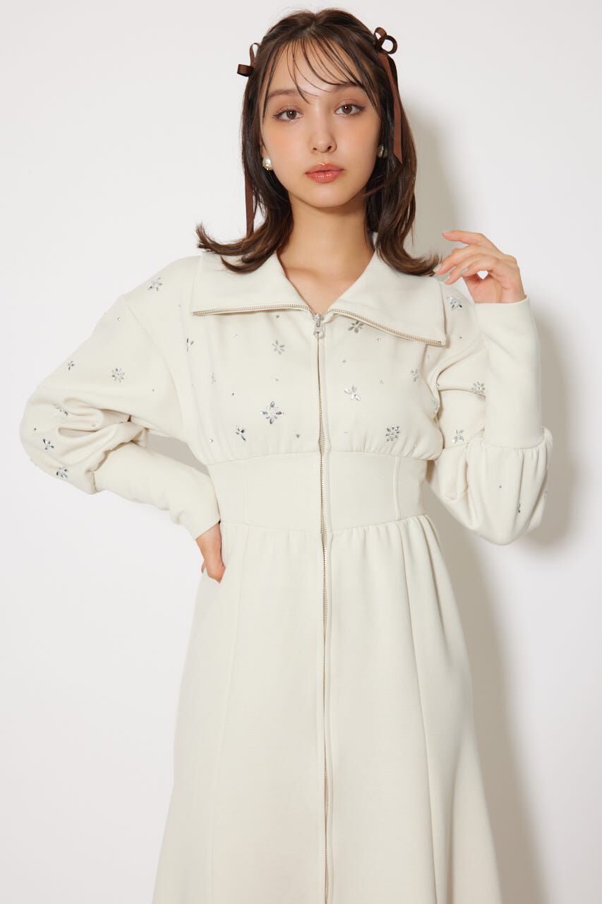 rienda「フラワーモチーフスウェットワンピース」|ワンピース|