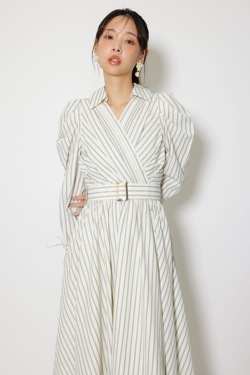 rienda「カシュクールフレアシャツワンピース」|ワンピース|
