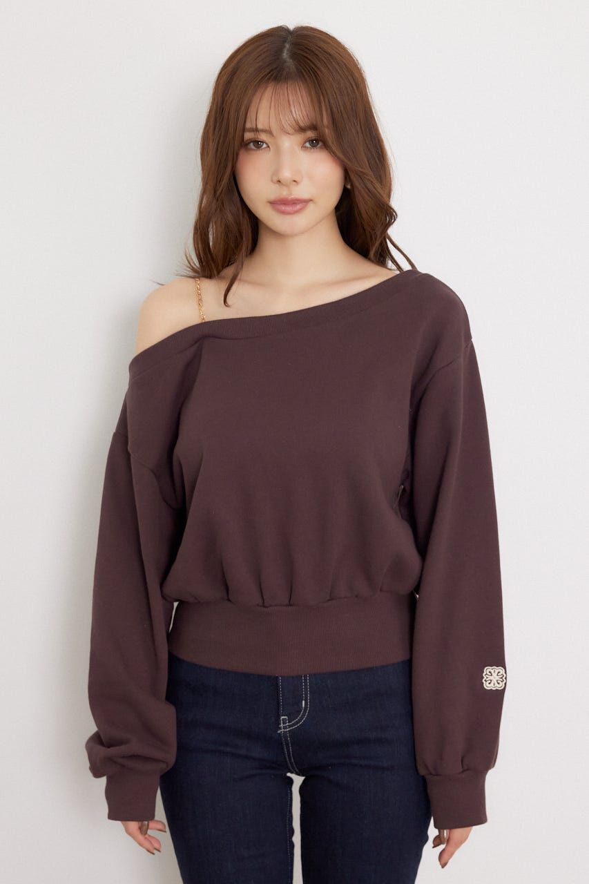 rienda「ワンショルダーボリュームスウェットトップス」|Tシャツ・カットソー|