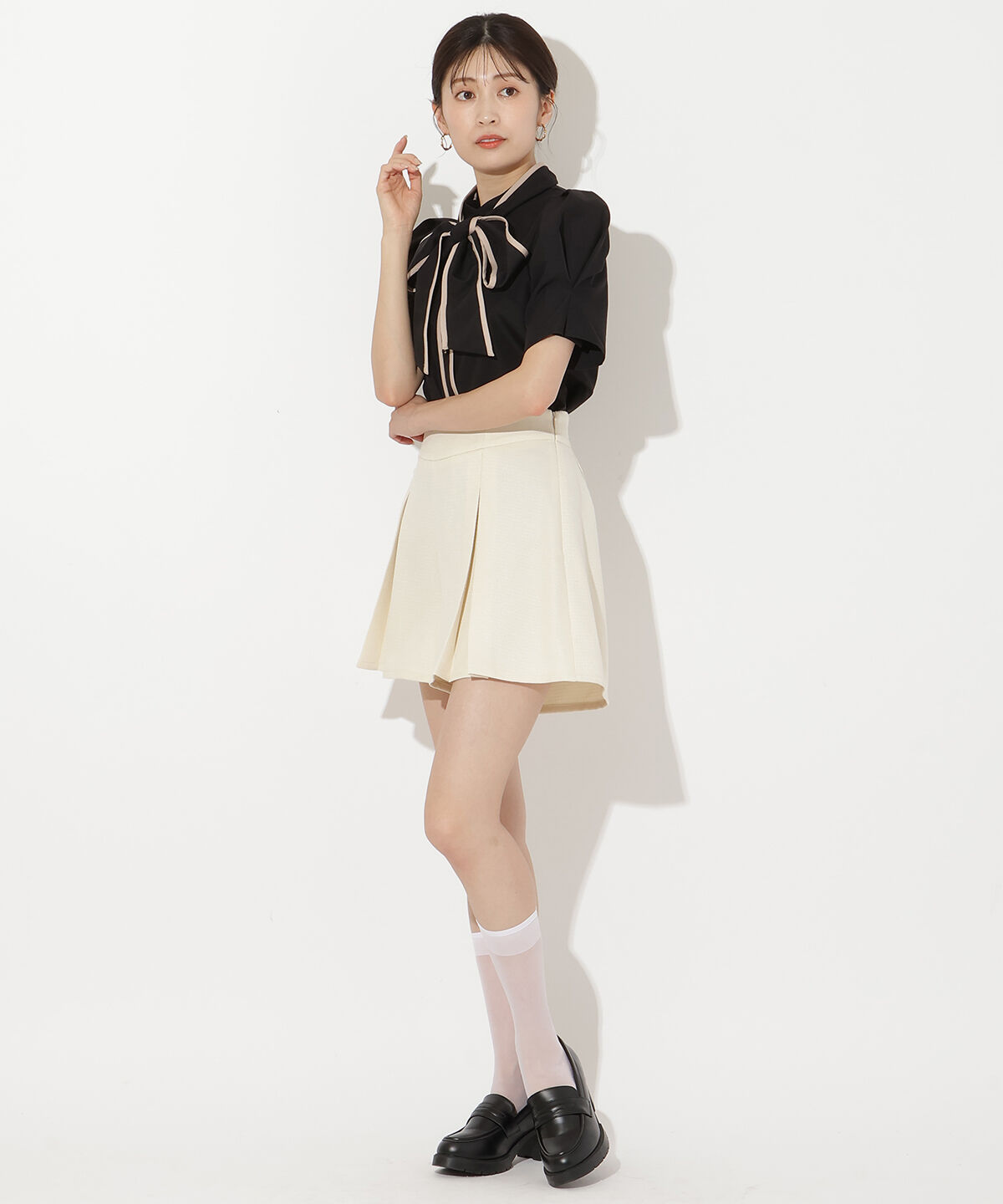 アンドクチュール「ブッチャーショートパンツ」|キュロット|ﾗｲﾄﾍﾞｰｼﾞｭ
