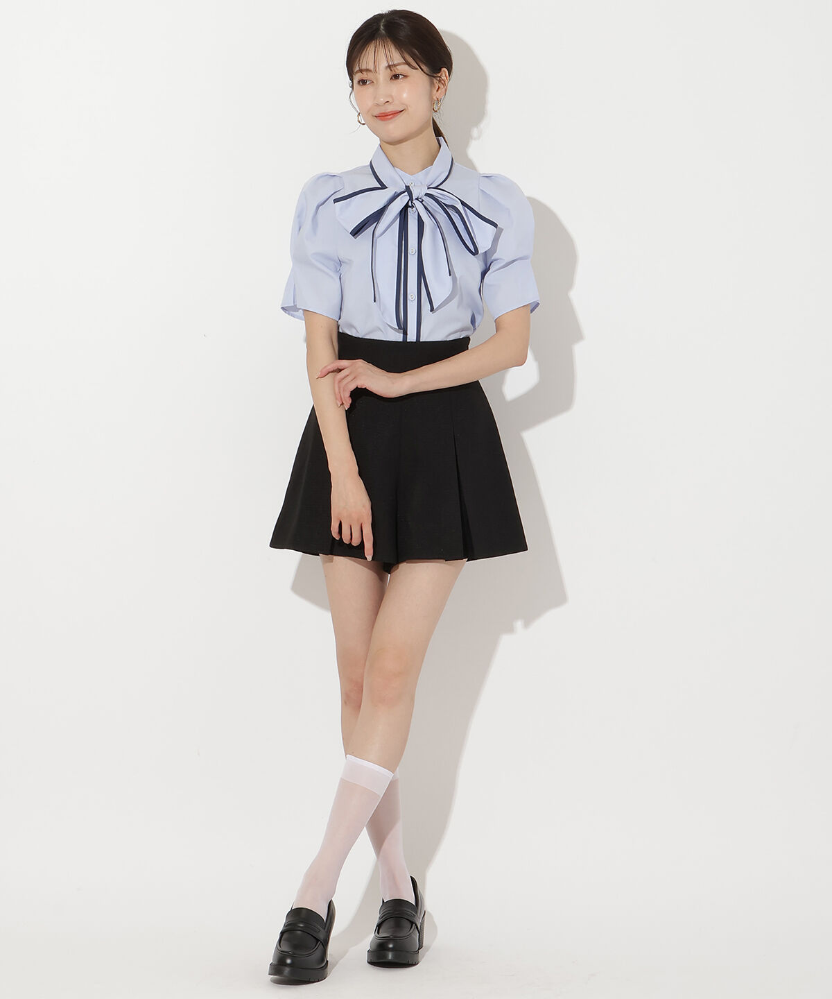 アンドクチュール「ブッチャーショートパンツ」|キュロット|