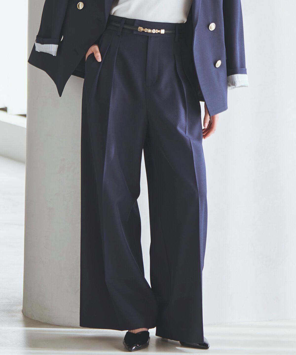 アンドクチュール「タックワイドパンツ」|その他|