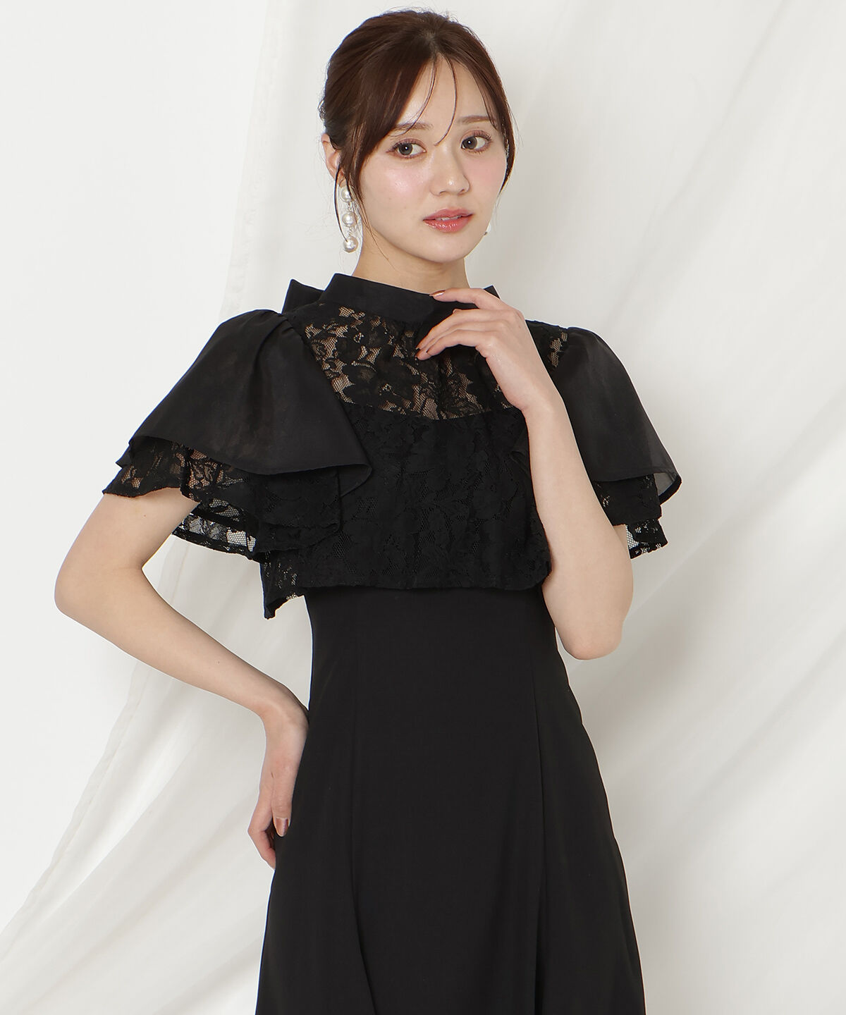 WILLSELECTION「バックリボンシフォンレースブラウス&times;フレアロングキャミワンピース」|ドレス|