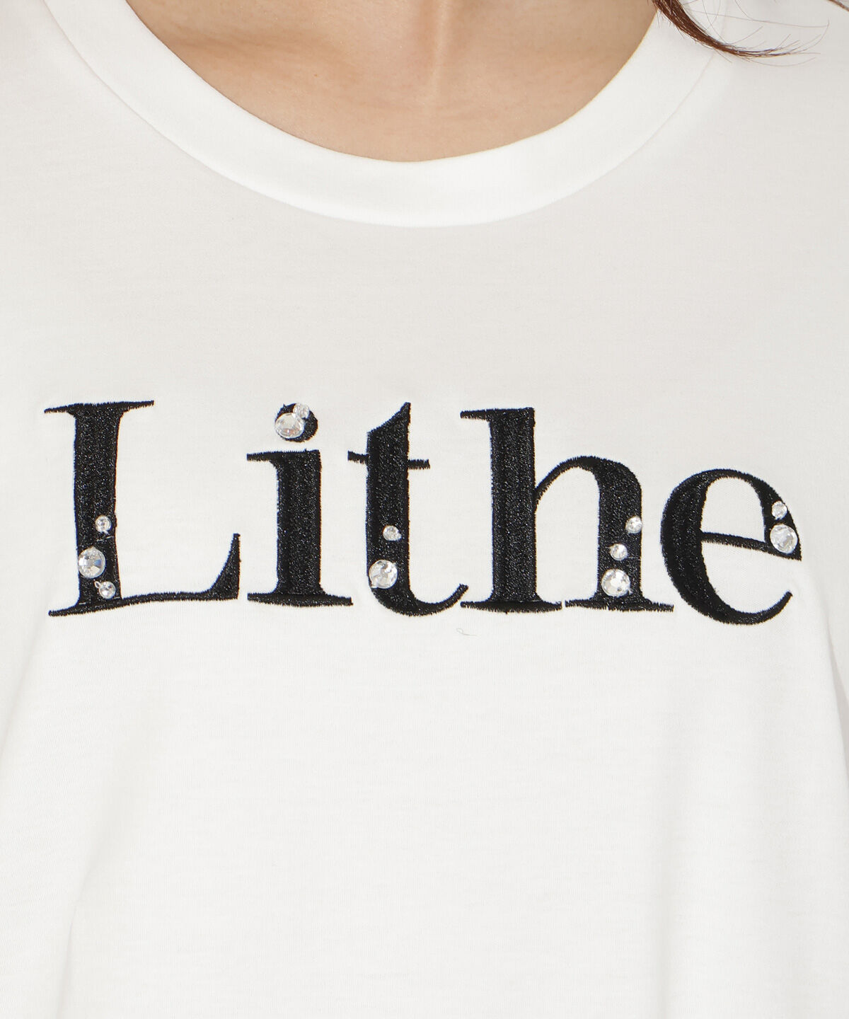 WILLSELECTION「ビジュー付き刺繍ロゴTシャツ」|Tシャツ・カットソー|
