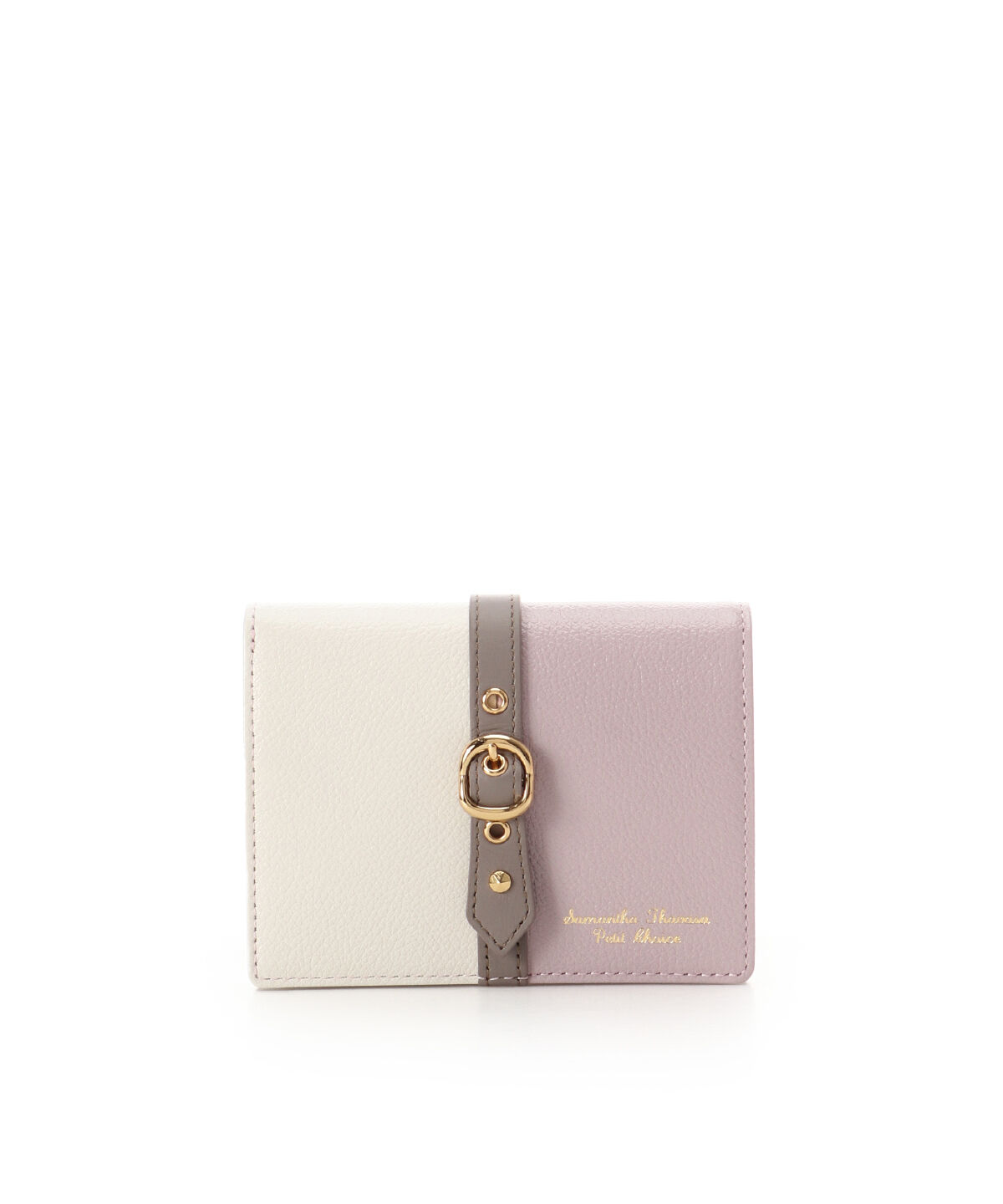 Samantha Thavasa Petit Choice「バイカラーフロントベルト 二つ折り財布」|財布|ピンク
